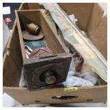 Vintage box lot old drawer, old cloth with