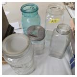 Lot of glass jars ball and more