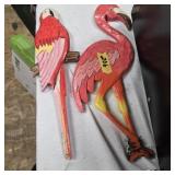Flamingo and parrot garden or hang figures