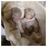 Amber & Austin -twins -27" Porcelain Dolls in box