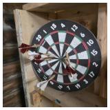 Vintage halex dart board with darts