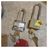 Lot of 2 padlocks with keys
