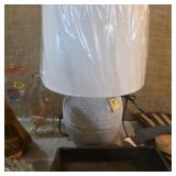 Sandy stone lamp with shade