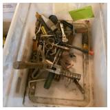 Lot in tote of miscellaneous tools