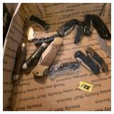 Box lot of folding knives