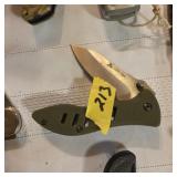 Ozark trail green folding knife