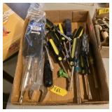 Box lot of nut drivers, socket, wrench more