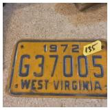 Vintage 1972 West Virginia motorcycle plate