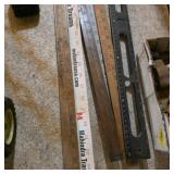 Lot of wooden yardsticks