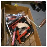 Box lot of miscellaneous saws tools