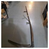 Vintage scythe blade grain weeds