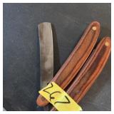Vintage old style wood handle straight edge