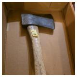 Vintage wooden handle axe