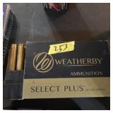 Box of weatherby ammunition