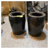 Stoneware crock lot of 2 vintage / Antique