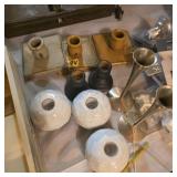 Lot of candle holders various styles
