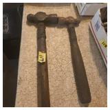 Lot of 2 vintage ball peen hammers