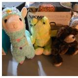 Three Plush Toys new Llama, frog and bear
