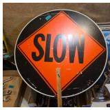 Double-Sided Stop and Slow Sign