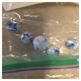 Vintage Marble Lot Blue Ribbons On White base