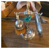 Silver-Plated Desk Brush and Dustpan Set
