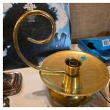 Brass Chamberstick with Curled Handle