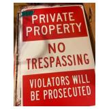 Private Property No Trespassing Sign