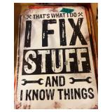 Metal Wall Sign with Wrench Graphics