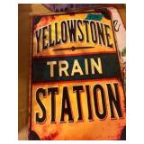 Yellowstone Train Station Metal Sign