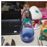 Blue and Clear Glass Decorative Drop
