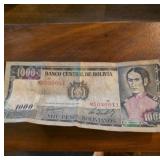 1000 Bolivian Pesos Banknote, Banco Central de