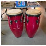 Red Pair of Cosmic Percussion Conga Drums