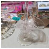 Clear Etched Glass Creamer with Handle