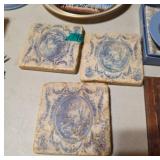 Three Decorative Ceramic Coasters