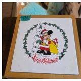 Disney Ceramic Tile with Christmas Design