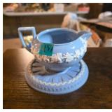 Wedgwood Blue Jasperware Creamer and Saucer