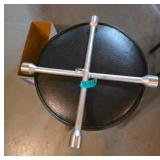 Cross-Wrench Tire Tool in Metal Finish