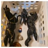Cast iron Horses and Rider Figures