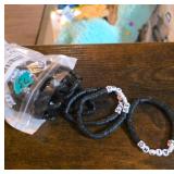 Black Bead Bracelets with ï¿½Faithï¿½ Lettering