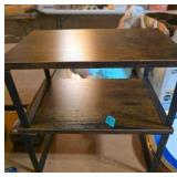 Two-Tier Dark Wood Shelf Unit