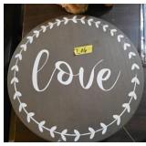 Round Wooden Lazy Susan With Love Design