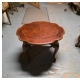 Vintage Cherry Wood Scalloped Accent Table