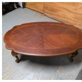 Vintage Wooden Oval Coffee Table Cherry