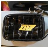 Black Faux Crocodile Pattern Crossbody Bag