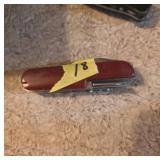 Multifunctional Pocket Knife With Red Handle