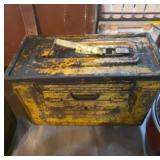Vintage Yellow Metal Ammo Box