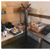 Black Metal Coat Rack With Multiple Hooks