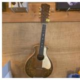 Wooden Mandolin with Floral Design