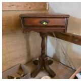 Small Wooden Pedestal Side Table