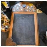 Decorative Wooden Chalkboard with Floral Design